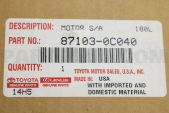 Toyota 871030C040 MOTOR SUB-ASSY, BLOWER W/FAN