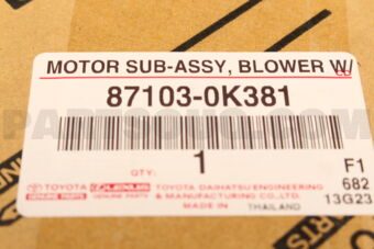 Toyota 871030K381 MOTOR SUB-ASSY, BLOW