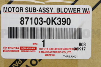 Toyota 871030K390 MOTOR SUB-ASSY BLOW
