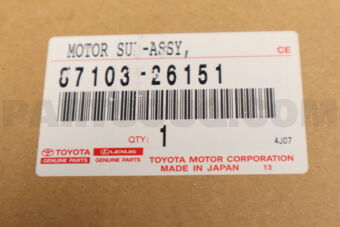 Toyota 8710326151 MOTOR SUB-ASSY