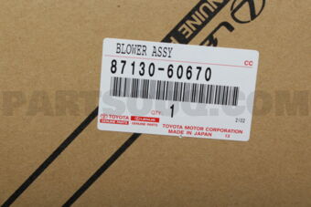 Toyota 8713060670 BLOWER ASSY