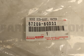 Toyota 8720960D32 HOSE SUB-ASSY WATER
