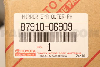 Toyota 8791006909 MIRROR ASSY, OUTER REAR VIEW, RH