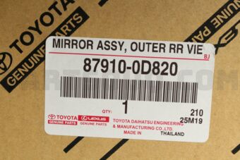 Toyota 879100D820 MIRROR ASSY, OUTER REAR VIEW, RH