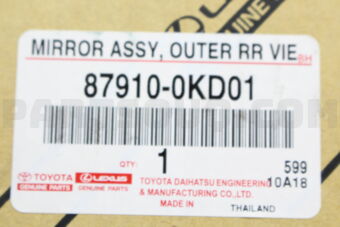 Toyota 879100KD01 MIRROR ASSY OUTER R