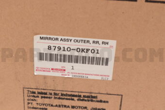 Toyota 879100KF01 MIRROR ASSY OUTER R