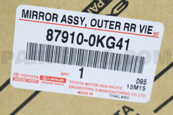 Toyota 879100KG41 MIRROR ASSY, OUTER