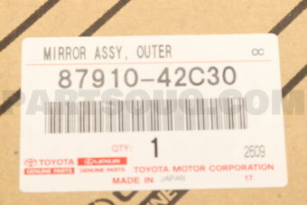 Toyota 8791042C30 MIRROR ASSY, OUTER REAR VIEW, RH