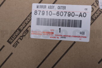 Toyota 8791060790A0 MIRROR ASSY, OUTER REAR VIEW, RH