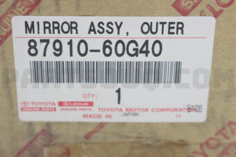 Toyota 8791060G40 MIRROR ASSY, OUTER REAR VIEW, RH