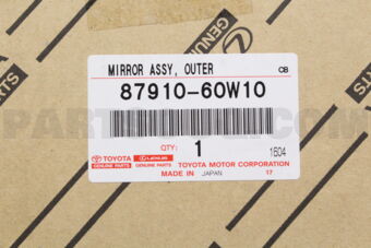 Toyota 8791060W10 MIRROR ASSY OUTER