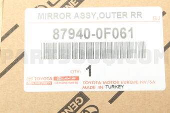 Toyota 879400F061 MIRROR ASSY, OUTER REAR VIEW, LH