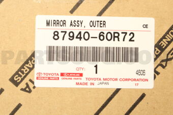 Toyota 8794060R72 MIRROR ASSY OUTER