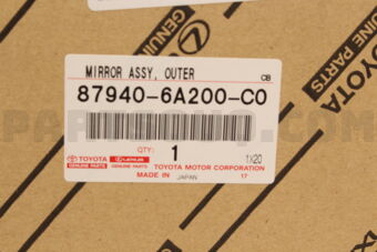 Toyota 879406A200C0 MIRROR ASSY, OUTER REAR VIEW, LH