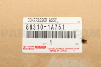 Toyota 883101A751 COMPRESSOR ASSY, W/PULLEY