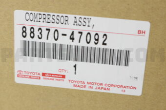Toyota 8837047092 COMPRESSOR ASSY