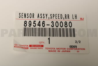 Toyota 8954630080 SENSOR, SPEED, REAR LH