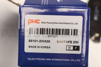 Valeo BP1071 BRAKE PAD FRONT SANTA FE