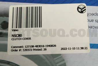 Valeo NSC80 CLUTCH COVER