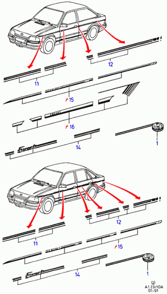 Escort DA 1986-1990 Europe 1986