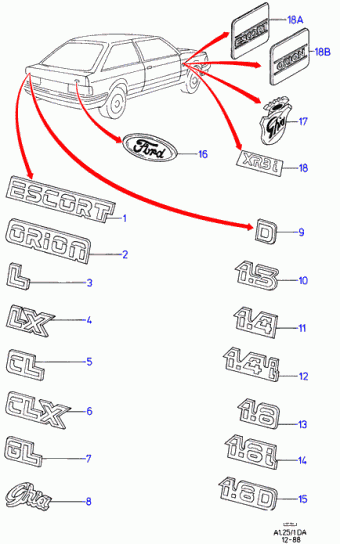 Escort DA 1986-1990 Europe 1986