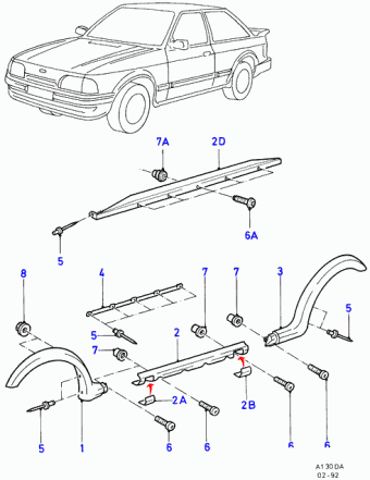 Escort DA 1986-1990 Europe 1986