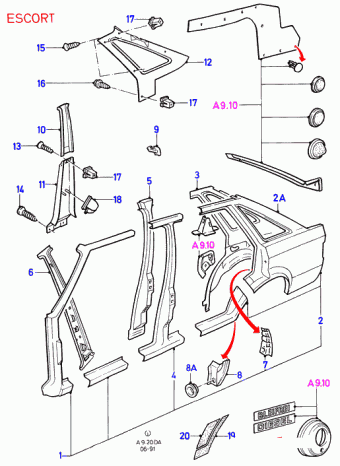 Escort DA 1986-1990 Europe 1986