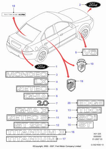 Mondeo GE 2000-2007 Europe 2000
