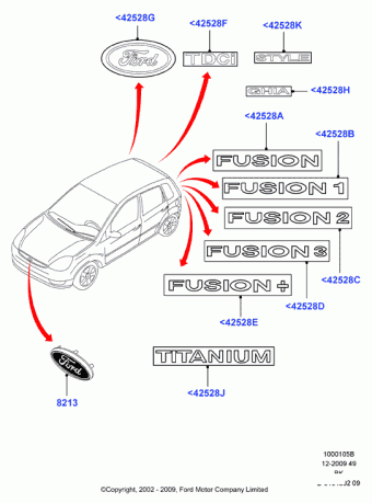 Fiesta 01-08/Fusion CBK 2001-2012 Europe 2001