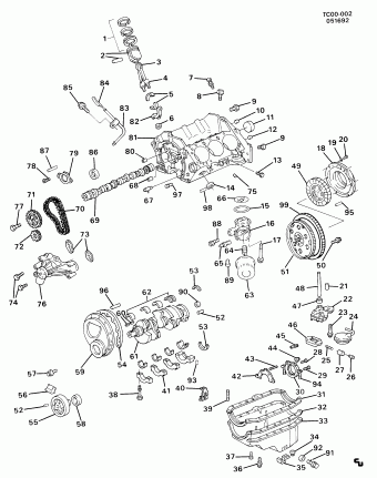 Pickup - 03,53 Bodystyle (2WD) 1990 (LB4) ENGINE,(4.3Z),V6,EFI