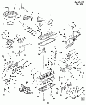 Corsica 1990 (LM3) ENGINE,2.2L(2.2G),L4,TBI