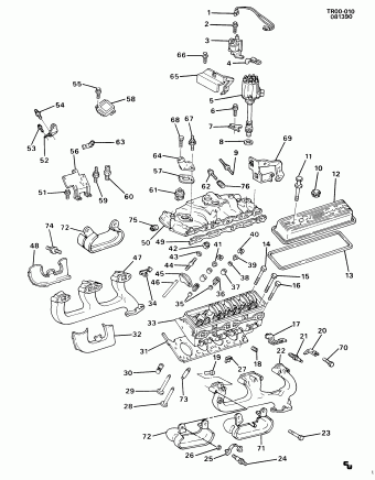 Suburban - 06 Bodystyle (2WD) 1990 (L05) ENGINE,5.7L,8 CYLINDER,TBI
