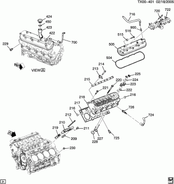 Trailblazer/Envoy/Rainier (4WD/AWD) 2005 (LH6) ENGINE,5.3L(323CID) GAS V8