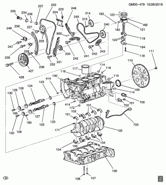 Malibu Classic (Carryover Model) 2004 (L61) ENGINE,2.2L,4CYL,MFI,DOHC