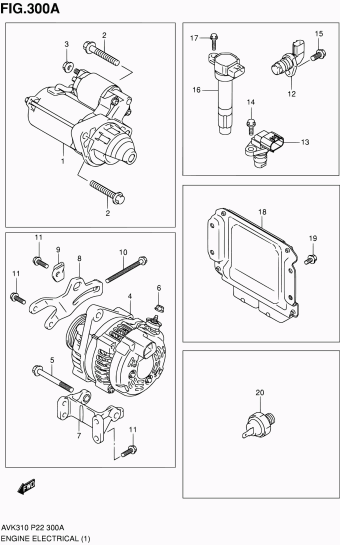 Alto - A-Star/Celerio/800/Fronte/Cultus AVK310 AVK310 (P02,P22)