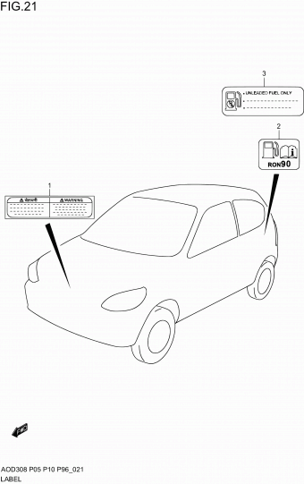 Alto - A-Star/Celerio/800/Fronte/Cultus AOD308 AOD308 (E10,E96)
