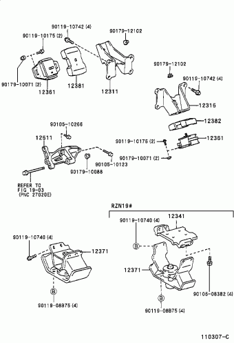 TACOMA RZN150L-CRMDKAB RZN140,150,19#,VZN150,195
