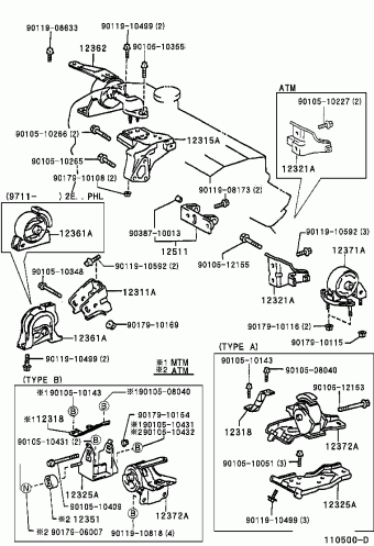 COROLLA SED/WG EE110L-AEMDSV AE11#,CE110,EE11#,ZZE11#