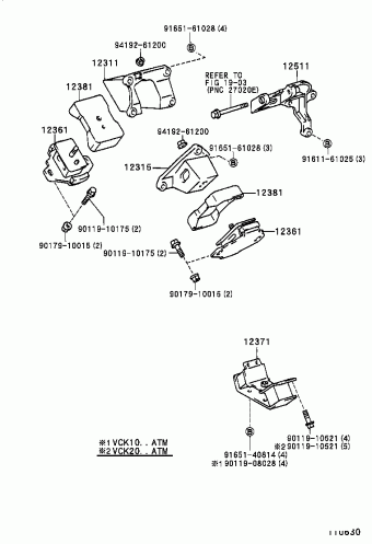 T100 VCK20L-TRMSEA RCK10,VCK1#,2#