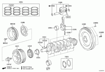 HILUX GUN125L-BNFSXW3 GUN12#,135