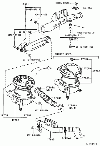 HILUX LN145L-TRMDSW KDN1##,LN1##,RZN168,173