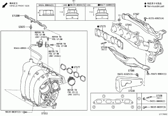 COROLLA/AURIS ZRE182R-AHXDKQ NRE180,ZRE18#,ZWE186