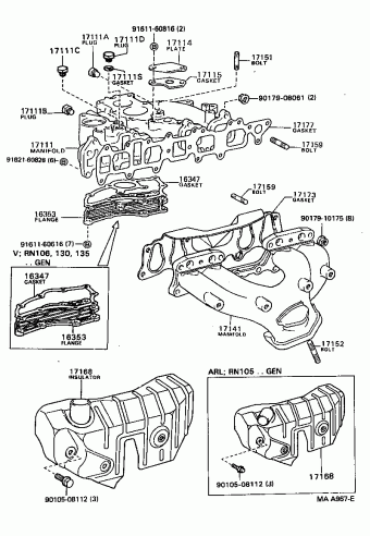 HILUX/4RUNNER (4WD) RN106R-PRMSSQ 08.1996